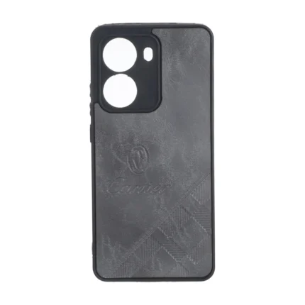 قاب طرح چرم Cartier محافظ لنزدار Xiaomi Poco X7 Pro - خاکستری
