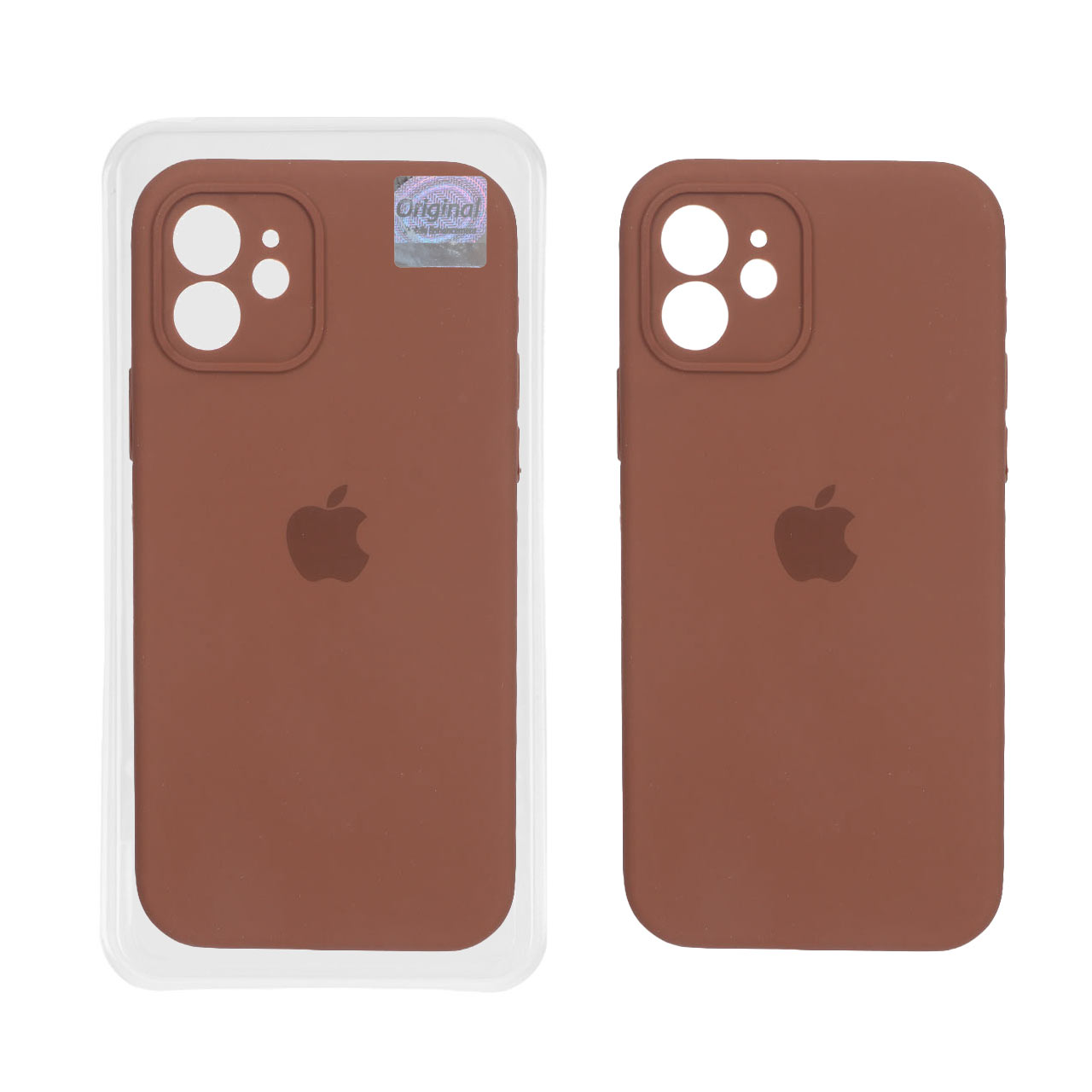 4661024 قاب سیلیکونی پاک کنی اورجینال Master Quality مدل Apple iPhone 12 - قهوه ای (پک دار) - تصویر 1