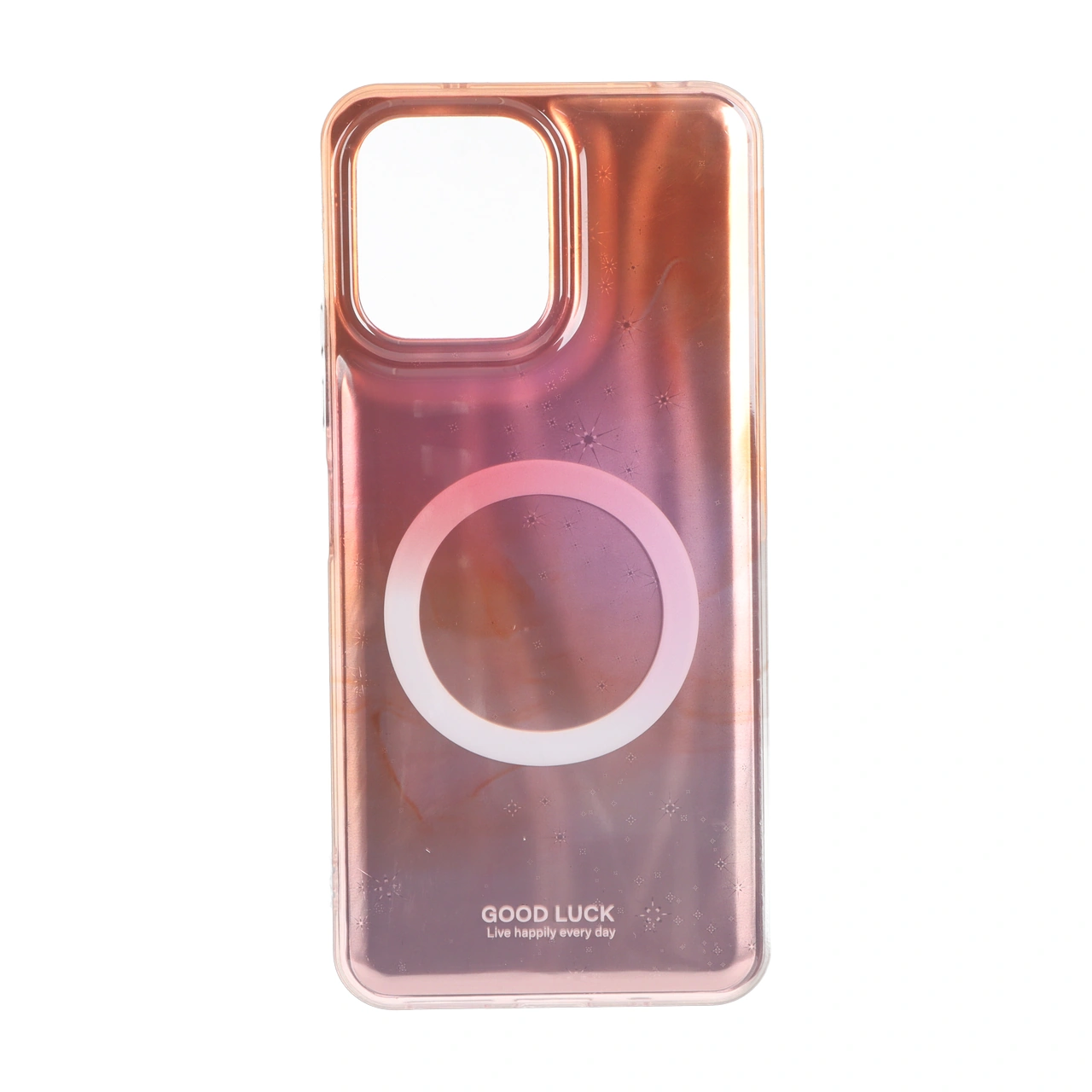 4662136 قاب Good Luck ستاره ای دور ژله ای طرح مگ سیف Xiaomi Redmi 12 / Poco M6 Pro 5G - نارنجی - تصویر 1