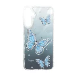 قاب اطلسی Butter Fly نگین دار Samsung Galaxy A15 - آبی