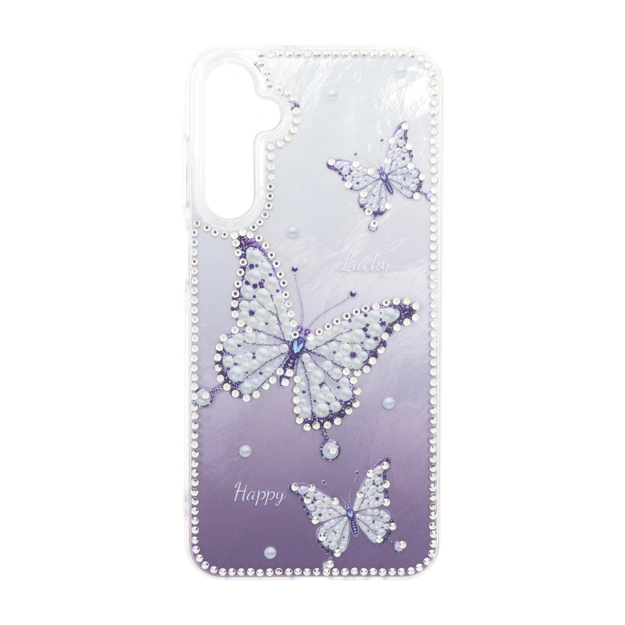 4662618 قاب اطلسی Butter Fly نگین دار Samsung Galaxy A15 - بنفش - تصویر 1