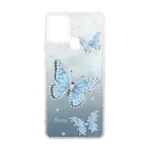 قاب اطلسی Butter Fly نگین دار Samsung Galaxy A21s - آبی