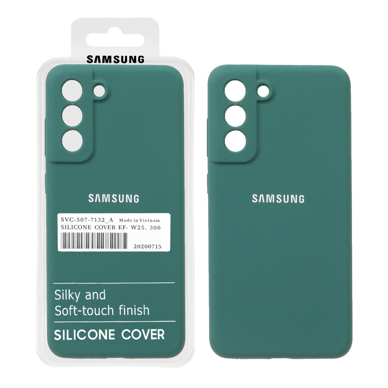 969864 قاب سیلیکونی پاک کنی اورجینال درجه یک Samsung Galaxy S21 FE - سبز تیره (پک دار) - تصویر 1